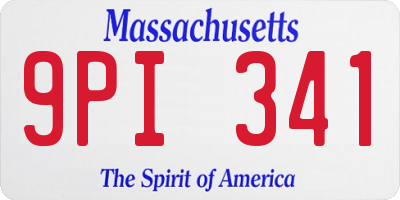 MA license plate 9PI341