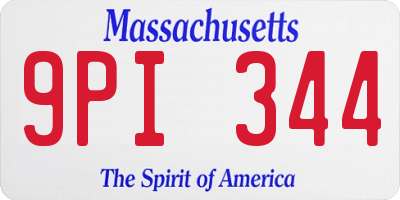 MA license plate 9PI344