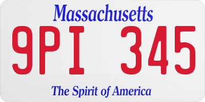 MA license plate 9PI345