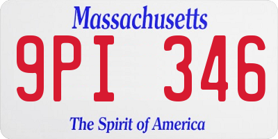 MA license plate 9PI346