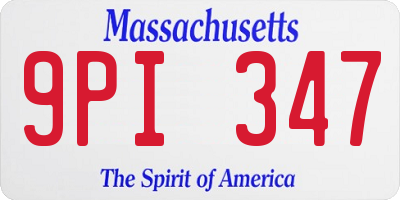 MA license plate 9PI347