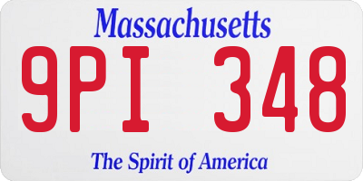 MA license plate 9PI348