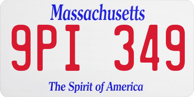 MA license plate 9PI349