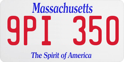 MA license plate 9PI350