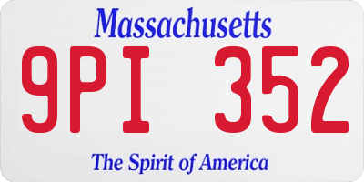 MA license plate 9PI352