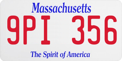 MA license plate 9PI356