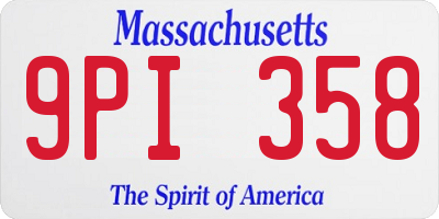 MA license plate 9PI358