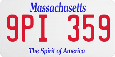 MA license plate 9PI359