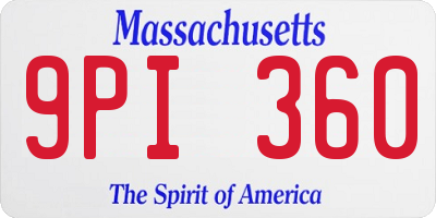 MA license plate 9PI360