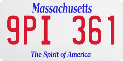 MA license plate 9PI361