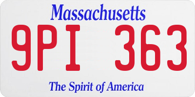 MA license plate 9PI363