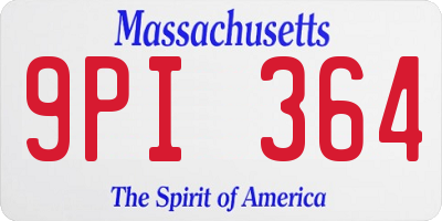 MA license plate 9PI364