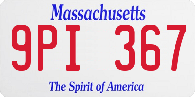 MA license plate 9PI367