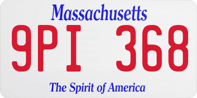 MA license plate 9PI368