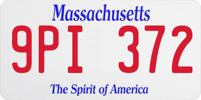 MA license plate 9PI372