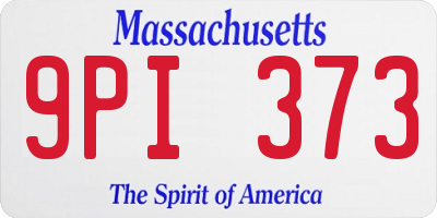 MA license plate 9PI373