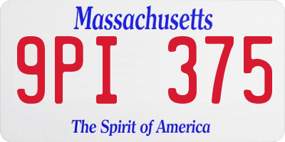 MA license plate 9PI375