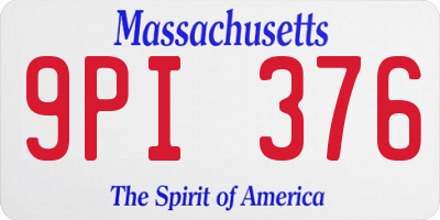 MA license plate 9PI376