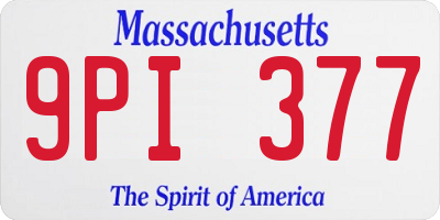MA license plate 9PI377