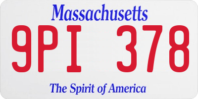 MA license plate 9PI378