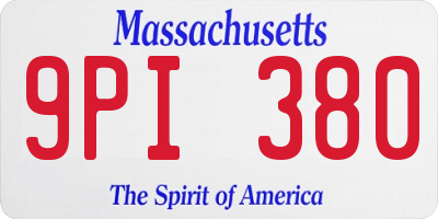 MA license plate 9PI380