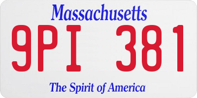 MA license plate 9PI381