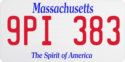 MA license plate 9PI383