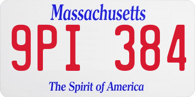 MA license plate 9PI384