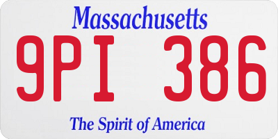 MA license plate 9PI386