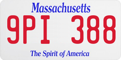 MA license plate 9PI388