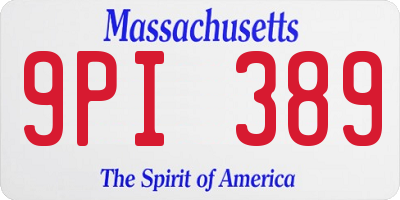 MA license plate 9PI389
