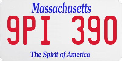 MA license plate 9PI390