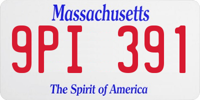 MA license plate 9PI391