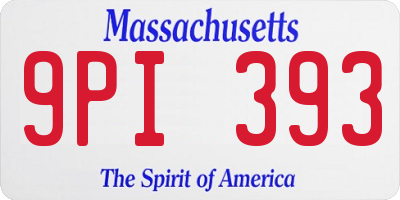 MA license plate 9PI393