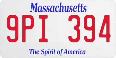 MA license plate 9PI394