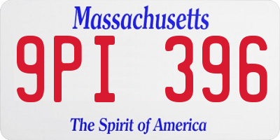 MA license plate 9PI396