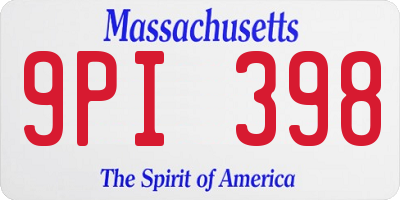 MA license plate 9PI398