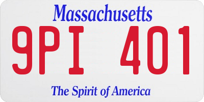 MA license plate 9PI401