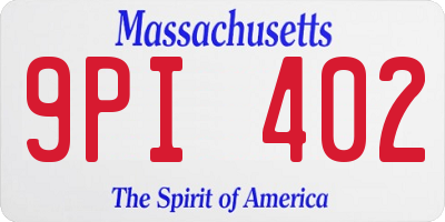 MA license plate 9PI402