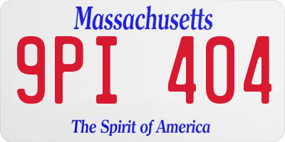 MA license plate 9PI404