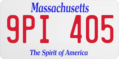 MA license plate 9PI405