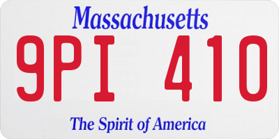 MA license plate 9PI410