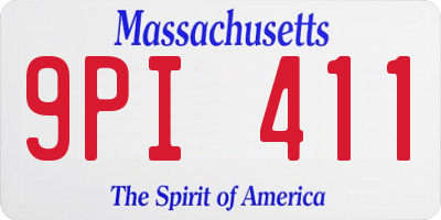 MA license plate 9PI411