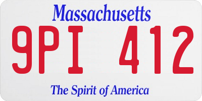 MA license plate 9PI412