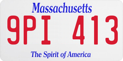 MA license plate 9PI413