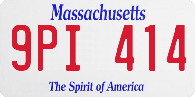 MA license plate 9PI414