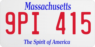 MA license plate 9PI415