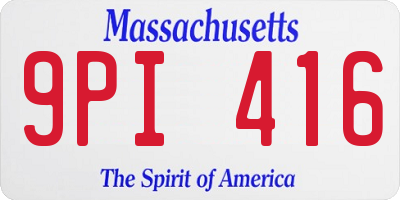 MA license plate 9PI416