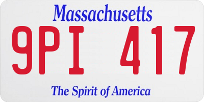 MA license plate 9PI417