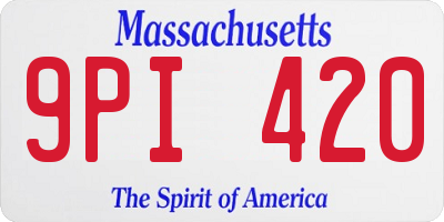MA license plate 9PI420